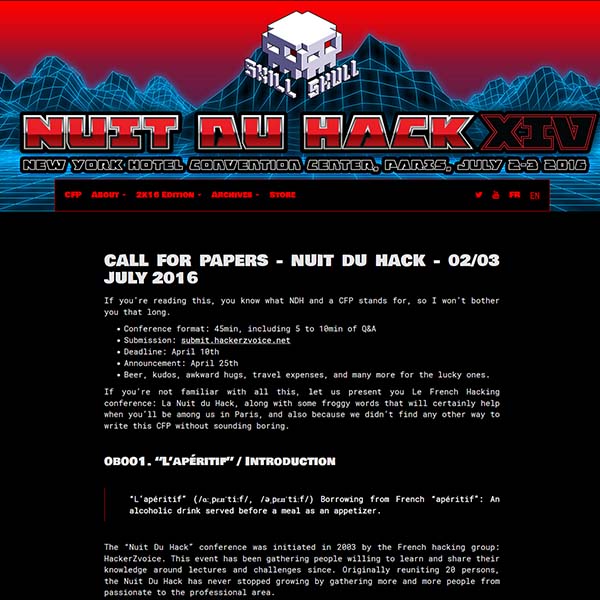 Nuit du Hack Hacker conference - ENERGUMENE